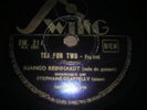 RARE FRENCH 78 rpm SWING guitar jazz manouche DJANGO REINHARDT tea for two