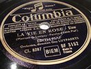 Edith Piaf La Vie En Rose  French Columbia DF-3152, 1st.  10’’ 78rpm E+.