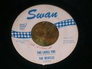 BEATLES RARE BLUE & WHITE  SWAN 45 