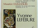 YVONNE LEFEBURE pl. PAUL DUKAS & MAURICE EMMANUEL Piano works FY017 NM