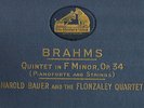 RED ELECTRIC HMV SET: BAUER, FLONZALEYS PLAY BRAHMS PIANO QUINTET (1925)