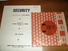 SECURITY 45 Thane Russal and Three (Otis Redding) Bonus Sheet Music 