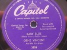 GENE VINCENT  78 RPM  BABY BLUE / TRUE TO YOU 1958  CAPITOL  Canada