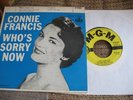 CONNIE FRANCIS - WHO'S SORRY NOW ROCK EP COVER & 45 ON MGM X-1599