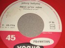 ULTRA RAR SP 45T V45-775 VOGUE ROUGE PROMOTION INSCRIT SUR LABEL JOHNNY HALLYDAY