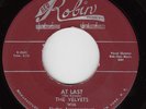 VELVETS - Red Robin 122 - At Last / I (classic two-sider) - 1953 DOO-WOP 45 VG++
