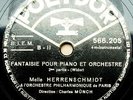 MARCELLE HERRENSCHMIDT     Widor  Fantaisie pour Piano     POLYDOR rec.1938