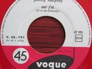 Johnny Hallyday vogue SP 45T ROUGE V 45-791 oui j'ai le p'tit clown de ton coeur