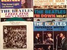 BEATLES SIX ORIGINAL PICTURE SLEEVES SWIRL LABEL 45 SINGLES & ONE GREEN VINYL