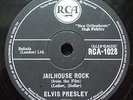CLASSIC 1957 UK#1 ELVIS PRESLEY 78  JAILHOUSE ROCK  / TREAT ME NICE RCA 1028 EX+
