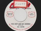 '56 Country Bopper BILL CARTER You Ain't Got My Address REPUBLIC M- HEAR BOTH