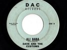 Surf 45 DAVE & THE CUSTOMS Ali Baba/Shortnin Bread DAC HEAR