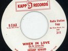 Gregory Howard/Gp-When In Love-NM Kapp Promo Doo Wop 45 