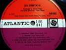 ? LP 1970 Led Zeppelin III - Polydor Atlantic UK 2401002  Stereo 1st ED  NM ?