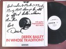 Derek Bailey IN WHOSE TRADITION solo guitar improvisations 1988 Emanem 3404lp
