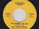 Black Gospel 45 - Bro. Randy Wilson - It's Going To Pay - Senoj - mp3