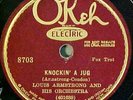 Louis Armstrong & Orchestra - Knockin A Jug - 78 rpm Jazz Record Okeh 8703   E-