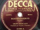Grupo Marcano 78 RPM on Decca 1939 (Latin) Hear it