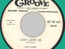 JOHN GREER Lucky, Lucky Me 45rpm Groove 1955 WLP jump blues