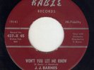 Detroit R&B SOUL J.J BARNES KABLE 437 (( ? )) Won't you let me know