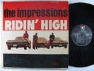 IMPRESSIONS Ridin' High LP on ABC VG++