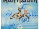 IRON MAIDEN - SIGNED BY BAND - VINYL LP (SLEEVE ONLY) 100% ORIGINAL