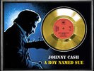 JOHNNY CASH - A BOY NAMED SUE- FRAMED 'SILVER' or 'GOLD' 45rpm  RECORD