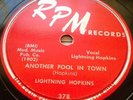 E+ Lightnin' Hopkins Piano Candy Kitchen/ Another Fool In Town RPM#378 Lightning