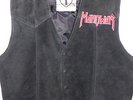 MANOWAR  --SIGN OF THE HAMMER  LEDERWESTE MIT PATCH UND AUTOGRAMME   RAR 