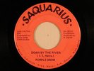 PURPLE SNOW psych/soul/funk 45 DOWN BY THE RIVER / FOOTSTEPS SAQUARIUS NICE VG