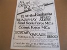 RARE  HIP HOP FLIER AFRIKA BAMBAATAA/JAZZY J/RED ALERT/SOUL SONIC/COSMIC.1980