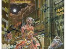 IRON MAIDEN SOMEWHERE IN TIME - SIGNED BY BAND VINYL (SLEEVE ONLY) 100% ORIGINAL