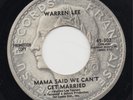 WARREN LEE Mama Said We Can't Get Married FUNK 45 Listen