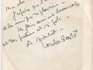 LINE RENAUD TEST PRESSING ACETATE 1 TITRE SANG DE LA MUSIQUE DEDICACE  L GASTE