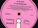 King Crimson LP In the court of the crimson king UK Pink Island 1st press A2 B2