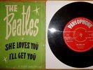 THE BEATLES - VERY RARE Norwegian Norway Red Parlophone PS 45 7