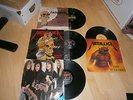 4 METALLICA 12 INCH VINYL RECORDS  HARVESTER OF SORROW IN THE FIRE ONE NO RES