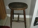 VINTAGE WOODEN STOOL KITCHENALIA SHABBY CHIC RUSTIC PINE LAB STOOL