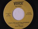 rare Northern Soul 45 FOUR VOICES on VOICE Hear