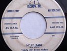 TEDDY MCRAE (Mr. Bear) HI FI BABY / hold out baby 45 on AMP rare R&B LISTEN