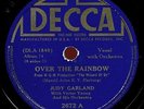 JUDY GARLAND. OVER THE RAINBOW / THE JITTERBUG. 78 RPM DECCA 2672
