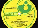 MICHAEL CHAPMAN Window SCARCE Orig UK 1970 EX Harvest LP - with 1 G Stamper.