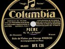 CHAUSSON BY ENESCO VIOLIN SOLO 78 RPM DFX 126 /(second record) FRENCH COLUMBIA