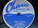 the SPANIELS Baby It's You b/w Bounce DOO-WOP R&B Vinyl 78 Chance recs C1139