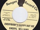 CHERYL WILLIAMS Everybody's Happy But Me NORTHERN SOUL sweet soul RARE 45 HEAR