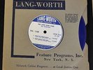 8” BLUE VINYL Transcription Disc Cote Glee Club LANG-WORTH 116