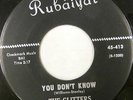 THE GLITTERS 45 You Don't Know RUBAIYAT Doo Wop ORIGINAL Early 60s HEAR #BB1071
