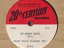 Ralph Willis 20th Century 20-9 E+ Blues 78 That Gal's No Good b/w So Many Days