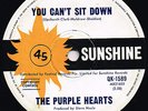 PURPLE HEARTS you can't sit down /tiger in your tank SUNSHINE 45rpm ORIGINAL **