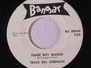 TEXAS BILL STRENGTH: Paper Boy Boogie / Bells Of Memory 45 rare Rockabilly